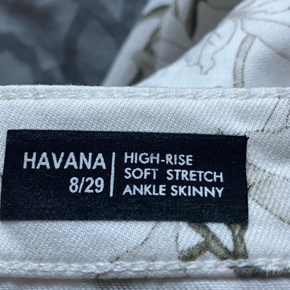 Buffalo David Bitton Leaf Print Pants - White and Green - Picture 8 of 9